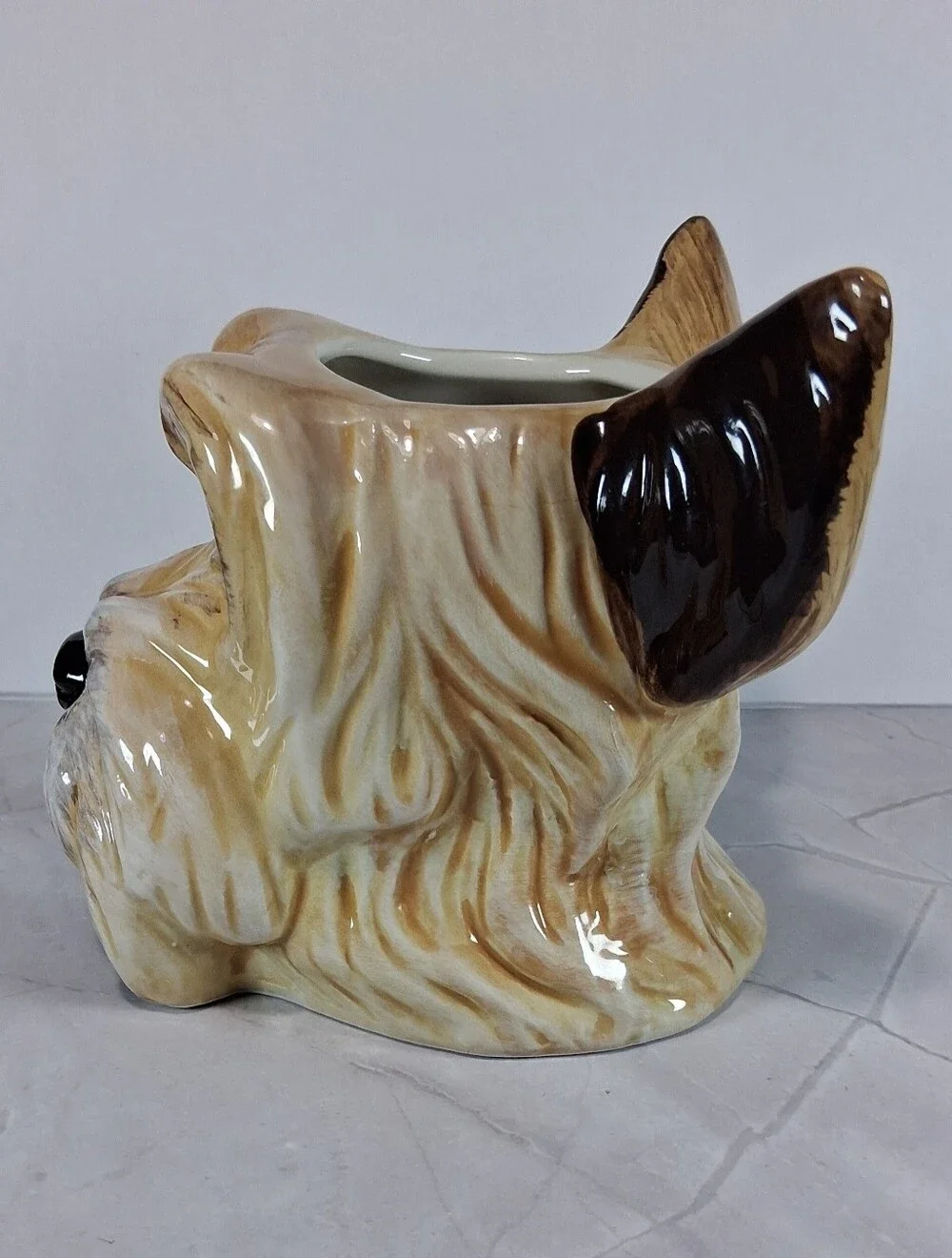 Hobby Lobby Ceramic Terrier Head Vase - Beige and Brown